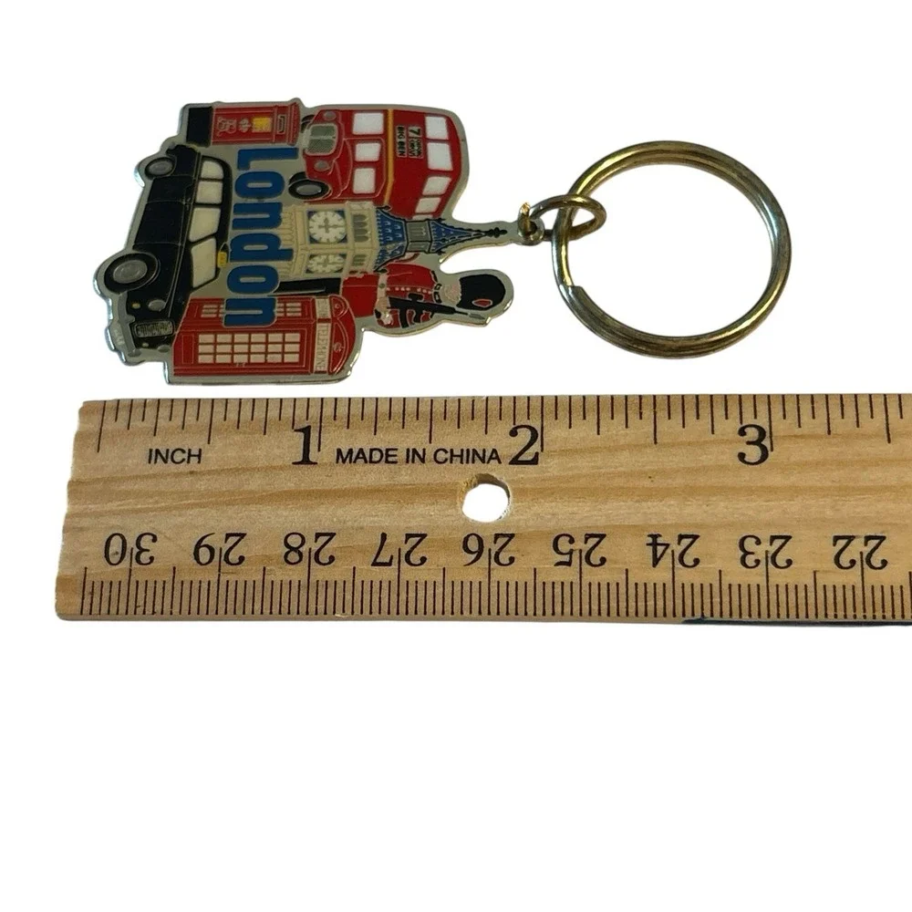 London Metal Keychain Double Decker Bus Big Ben Telephone Box Souvenir‎ England
